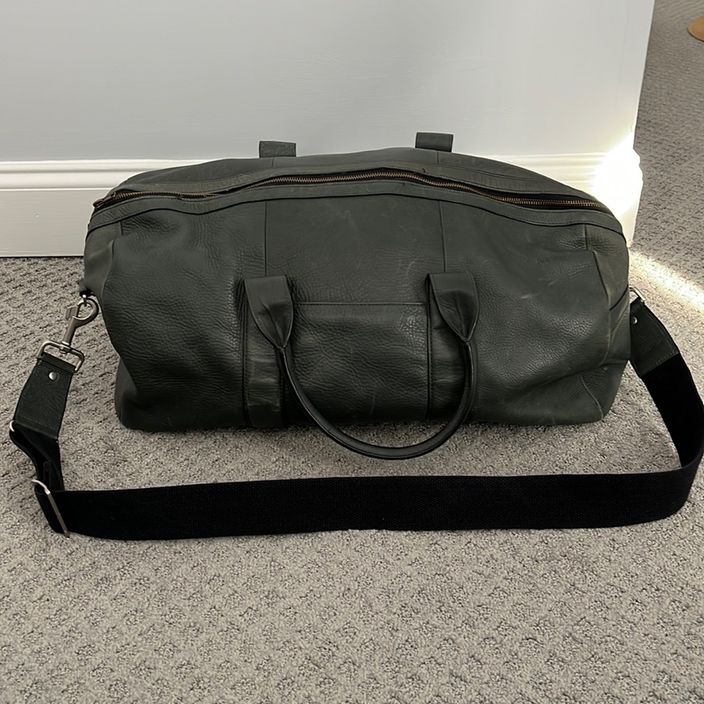 Unisex Jack Spade Leather Weekender Bag